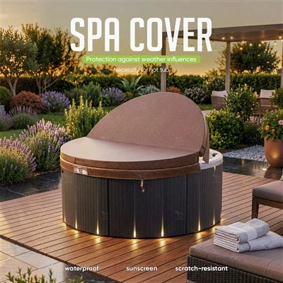 Copertura spa rotonda marrone