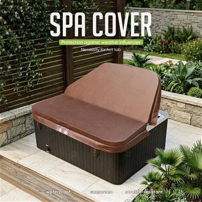 Copertura spa quadrata marrone